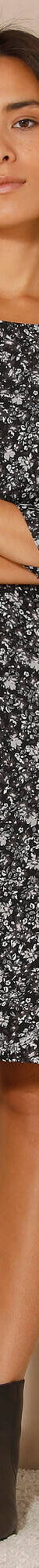 Robe droite manches 7/8ème imprimée (noir / gris) Robe droite manches 7/8ème imprimée (noir / gris)